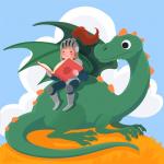 Иллюстрация: Дракон и юный Рыцарь с книгой. Изображение с сайта Freepik.com